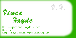 vince hayde business card